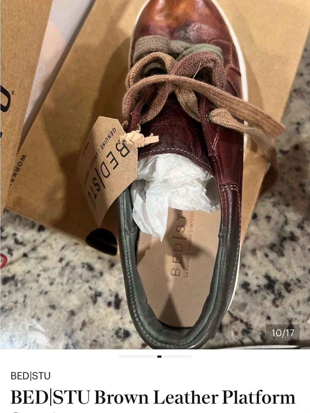 BED|STU Leather Sneakers in Cognac all leather- authentic-NEW 8-1/2